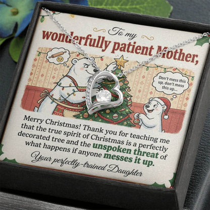 To My Mother Necklace From Daughter, Funny Christmas Gift, Merry Christmas Gift for Mom - Love Knot Necklace-LKN78059