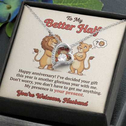 To My Husband Necklace From Wife, Funny Happy Anniversary Gift for My Better Half, Joke Gift for Him - Love Knot Necklace-LKN21228