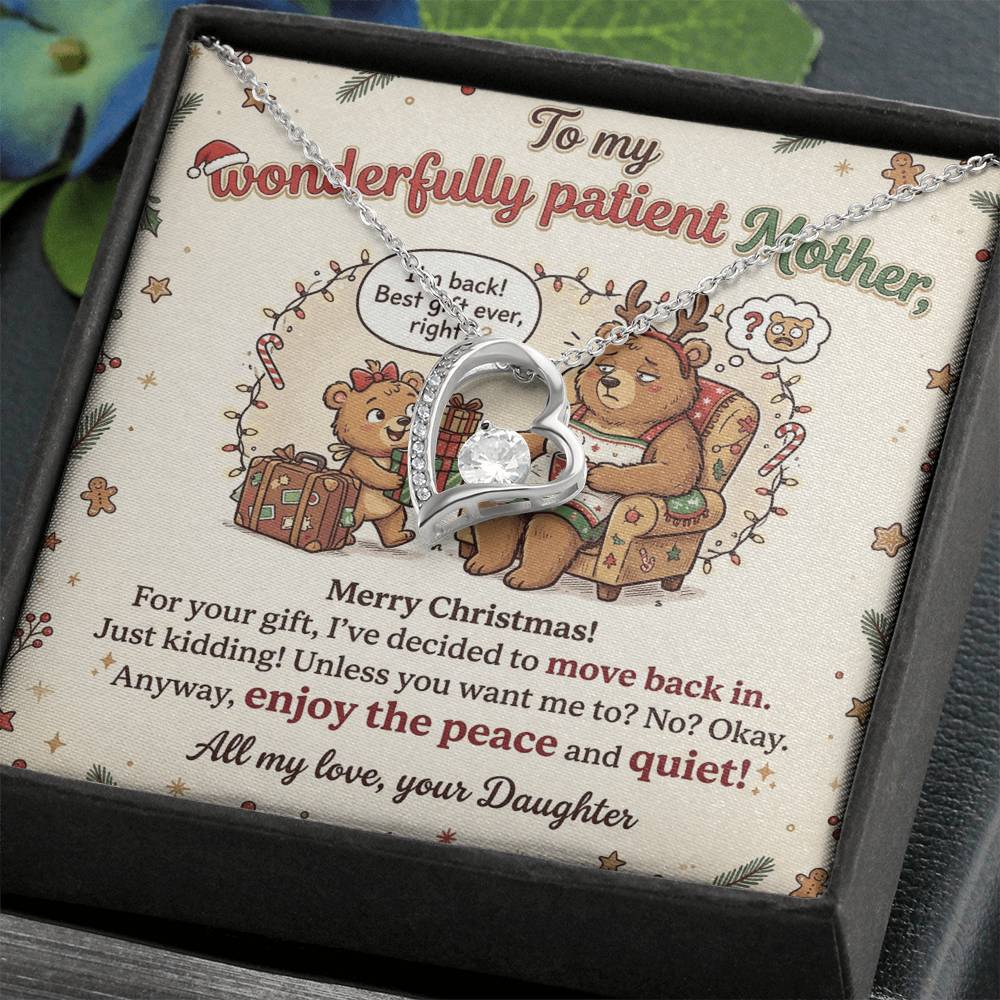 To My Mother Necklace From Daughter - Funny Christmas Gift For Mom, Holiday Present, Love Knot Necklace-LKN88179