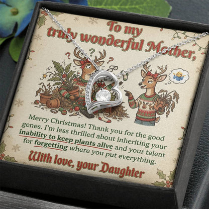 To My Mother Necklace From Daughter, Funny Christmas Gift For Mom, Xmas Present For Her, Love Knot Necklace-LKN53783