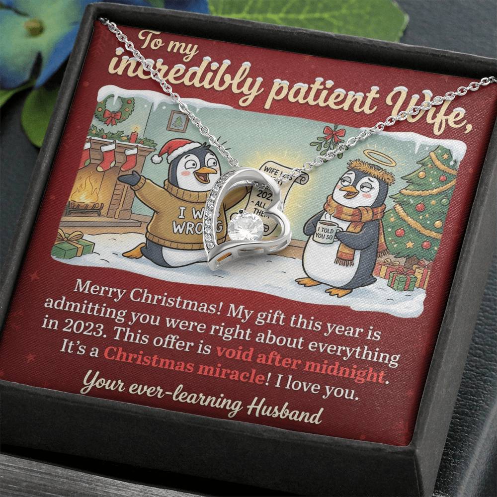 To My Wife Necklace From Husband, Funny Christmas Gift, Admitting You Were Right Xmas Present for Her, Love Knot Necklace-LKN65688