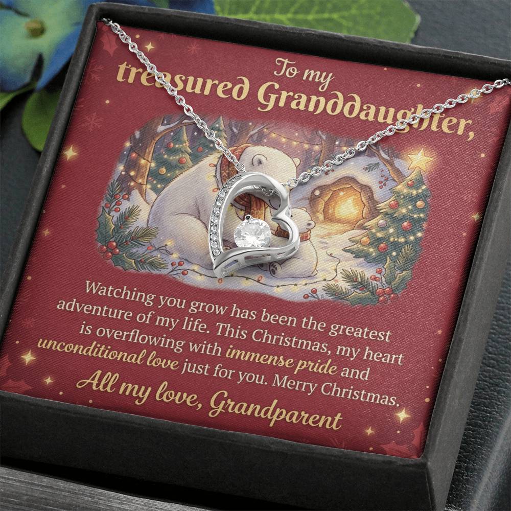 To My Granddaughter Necklace From Grandparent, Christmas Gift, Proud of You Gift for Granddaughter - Love Knot Necklace-LKN91197