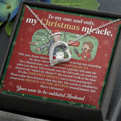 To My Wife Necklace From Husband, Funny Christmas Gift, Holiday Present for My One and Only, Christmas Miracle - Love Knot Necklace-LKN96385