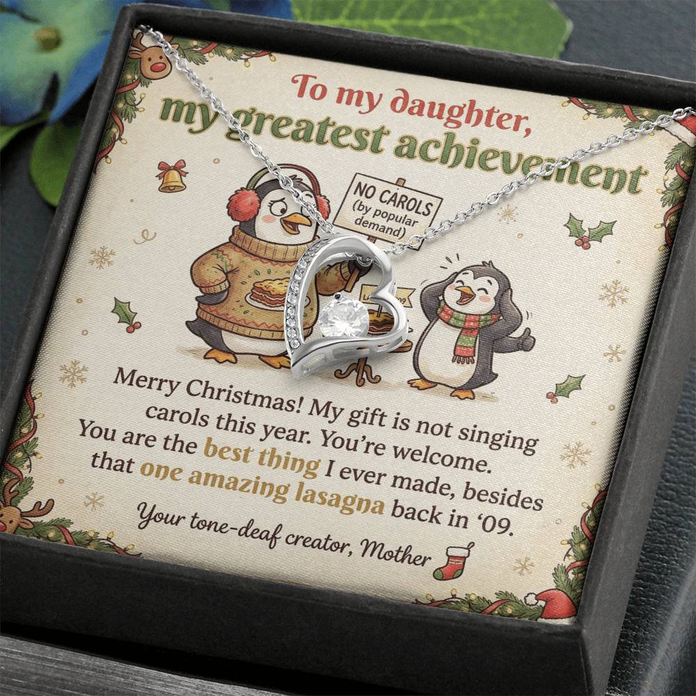 To My Daughter Necklace From Mother, Funny Christmas Gift, Best Thing I Ever Made, Xmas Present From Mom, Love Knot Necklace-LKN24923