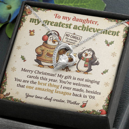 To My Daughter Necklace From Mother, Funny Christmas Gift, Best Thing I Ever Made, Xmas Present From Mom, Love Knot Necklace-LKN24923