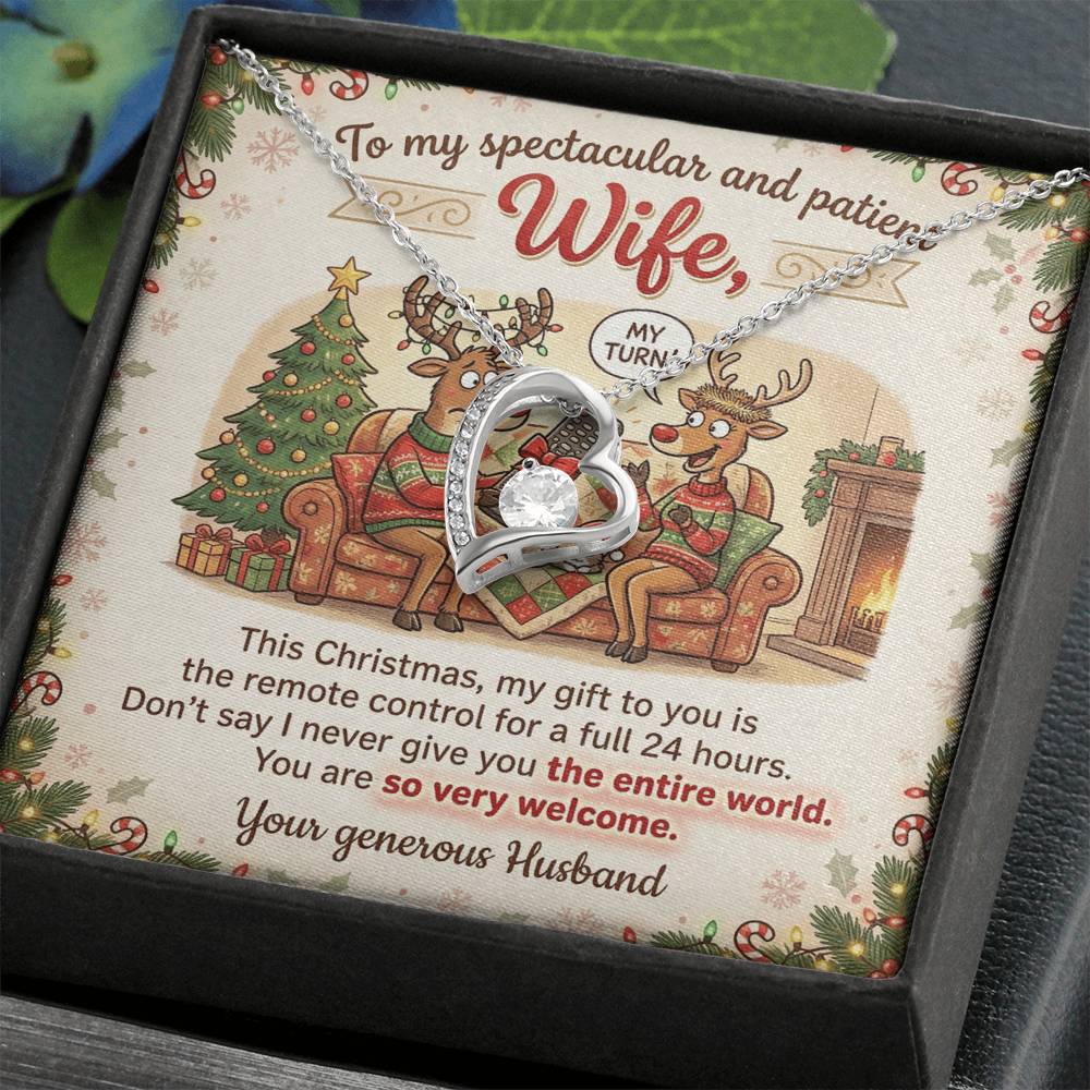 To My Wife Necklace From Husband, Funny Christmas Gift, Holiday Present For Her - Love Knot Necklace-LKN43976