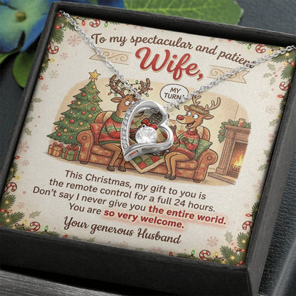 To My Wife Necklace From Husband, Funny Christmas Gift, Holiday Present For Her - Love Knot Necklace-LKN43976