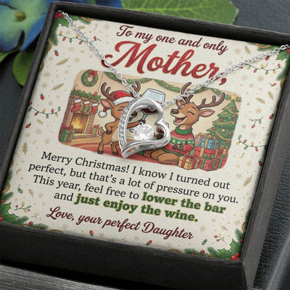 To My Mother Necklace From Daughter, Merry Christmas Gift for Mom, Funny Holiday Gift - Love Knot Necklace-LKN93856