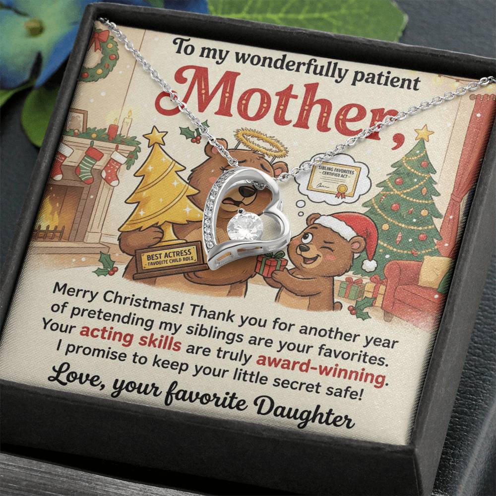 To My Mother Necklace From Daughter, Funny Christmas Gift for Mom, Mother's Day Gift, Love Knot Necklace-LKN88983