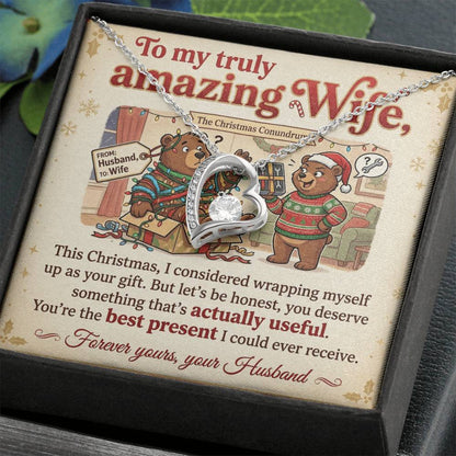 To My Wife Necklace From Husband, Funny Christmas Gift, You're The Best Present, Love Knot Necklace-LKN85554
