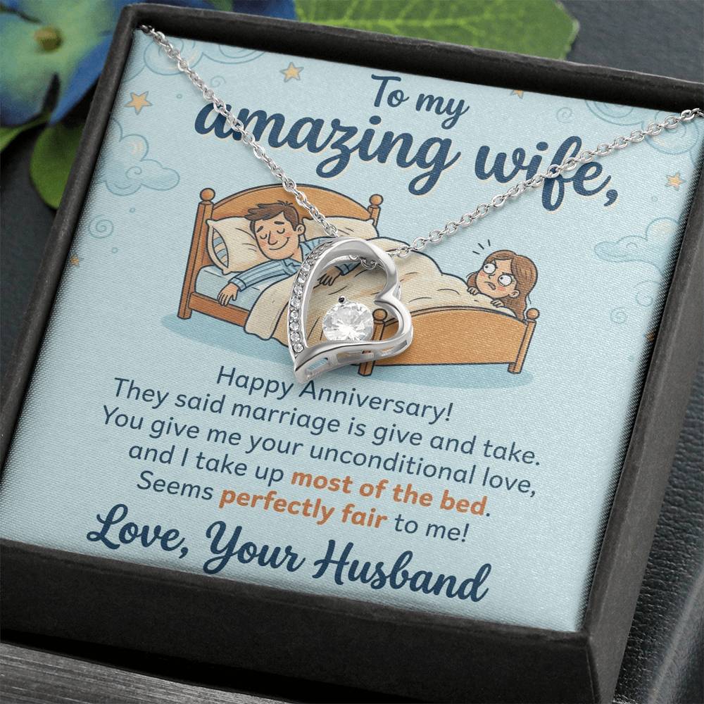 To My Wife Necklace From Your Husband, Funny Anniversary Gift for Her, Marriage Present - Love Knot Necklace-LKN15124