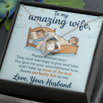 To My Wife Necklace From Your Husband, Funny Anniversary Gift for Her, Marriage Present - Love Knot Necklace-LKN15124