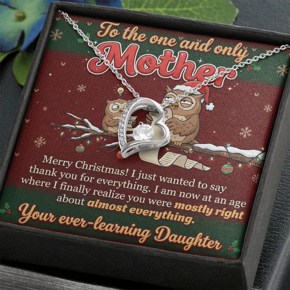 To My Mother Necklace From Daughter, Funny Christmas Gift, Holiday Present For Mom - Love Knot Necklace-LKN64879