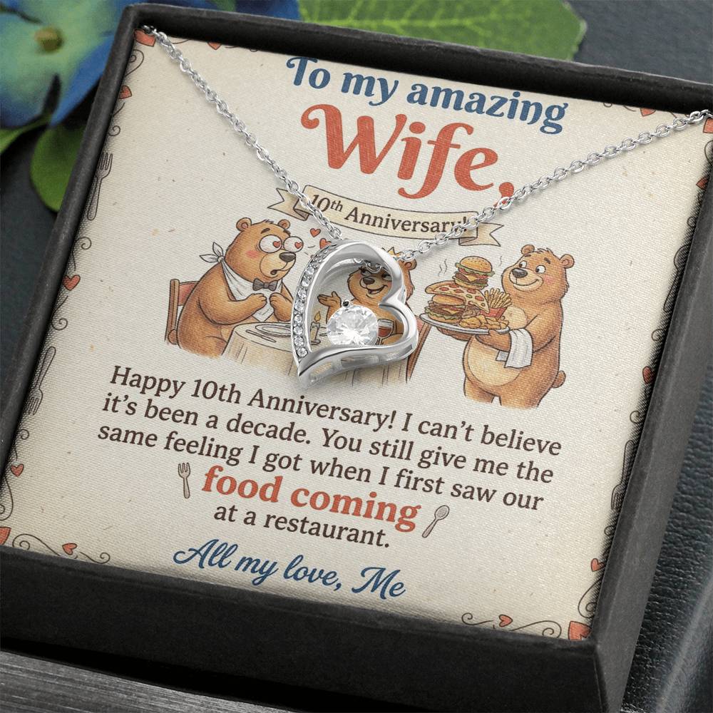 To My Wife Necklace From Husband, Happy 10th Anniversary Gift, Funny Gift For Her - Love Knot Necklace-LKN14367