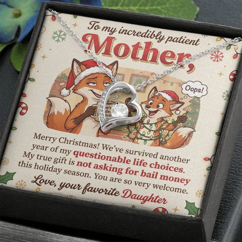 To My Mother Necklace From Daughter, Funny Christmas Gift For Mom, Holiday Present, Mother Daughter Gift - Love Knot Necklace-LKN49035