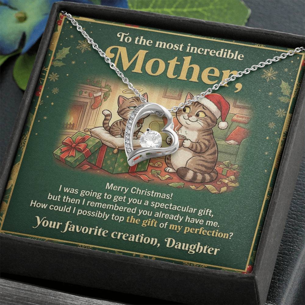 To My Mother Necklace From Daughter, Funny Christmas Gift For Mom, Holiday Present For Mother, Love Knot Necklace-LKN71723