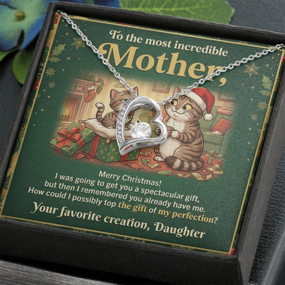 To My Mother Necklace From Daughter, Funny Christmas Gift For Mom, Holiday Present For Mother, Love Knot Necklace-LKN71723