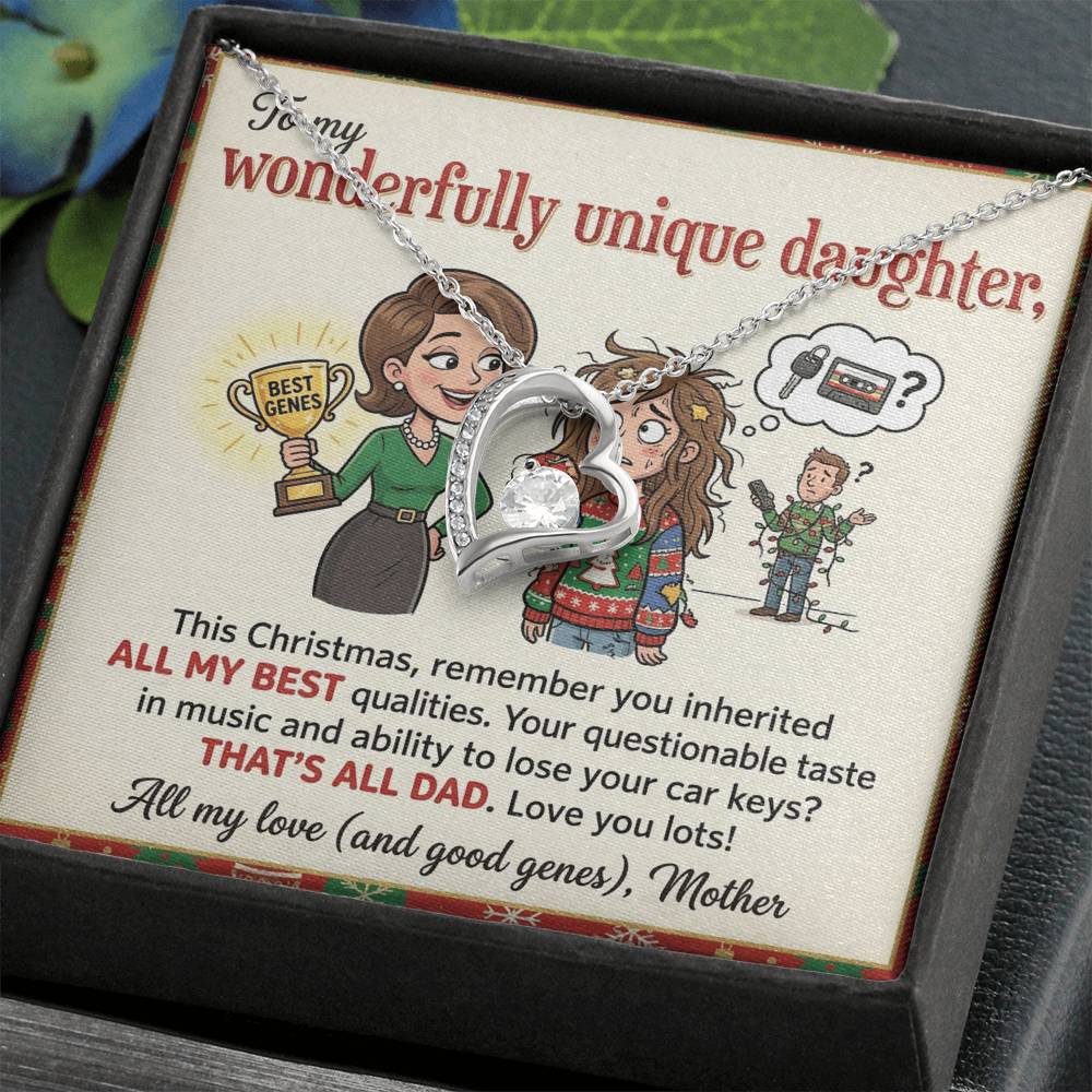 To My Daughter Necklace From Mother, Funny Christmas Gift, Birthday Gift For Daughter, Mother Daughter Gift - Love Knot Necklace-LKN73614