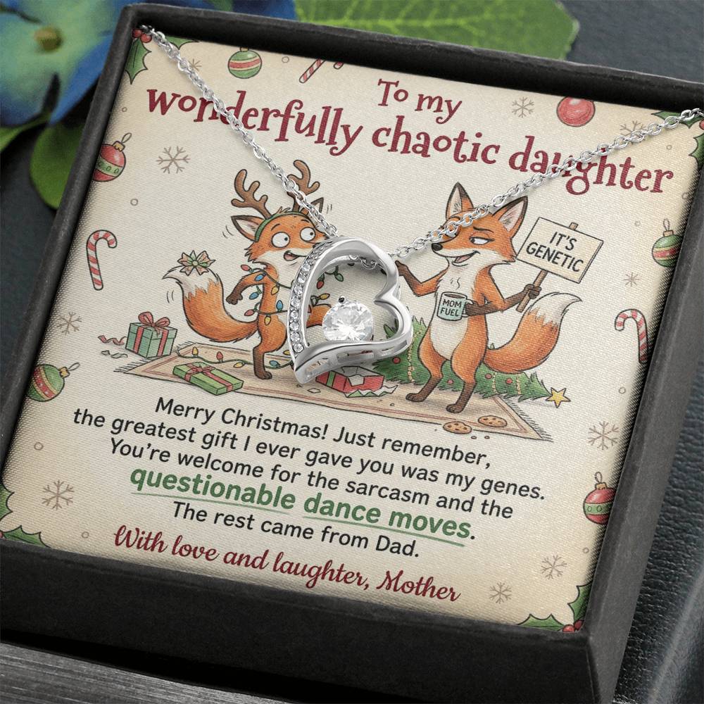 To My Daughter Necklace From Mother, Funny Christmas Gift for Daughter, Daughter Christmas Present, Love Knot Necklace-LKN63275