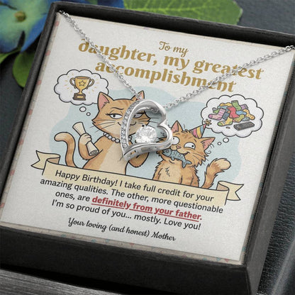 To My Daughter Necklace From Mother, Happy Birthday Gift, Gift For Daughter From Mom, Mother Daughter Present, Love Knot Necklace-LKN54153