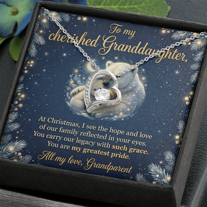 To My Granddaughter Necklace From Grandparent, Christmas Gift, Birthday Present For Her, My Greatest Pride Gift - Love Knot Necklace-LKN63044 (2)