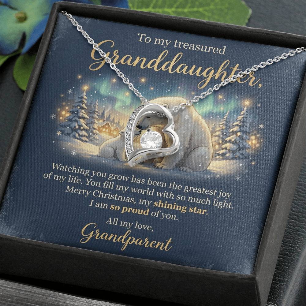 To My Granddaughter Necklace From Grandparent, Merry Christmas Gift, Sentimental Xmas Present, Love Knot Necklace-LKN59789