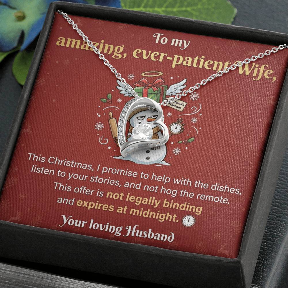To My Wife Necklace From Husband - Funny Christmas Gift, Hilarious Holiday Present for Her - Love Knot Necklace-LKN91684