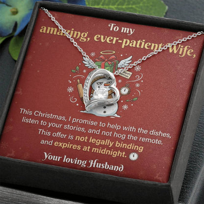 To My Wife Necklace From Husband - Funny Christmas Gift, Hilarious Holiday Present for Her - Love Knot Necklace-LKN91684