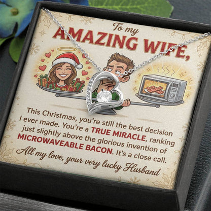 To My Wife Necklace From Husband, Funny Christmas Gift For Her, Hilarious Wife Gift Idea - Love Knot Necklace-LKN38753