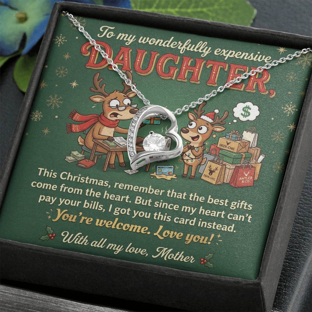 To My Daughter Necklace From Mother, Funny Christmas Gift for Daughter, Sentimental Mom and Daughter Gift - Love Knot Necklace-LKN64305