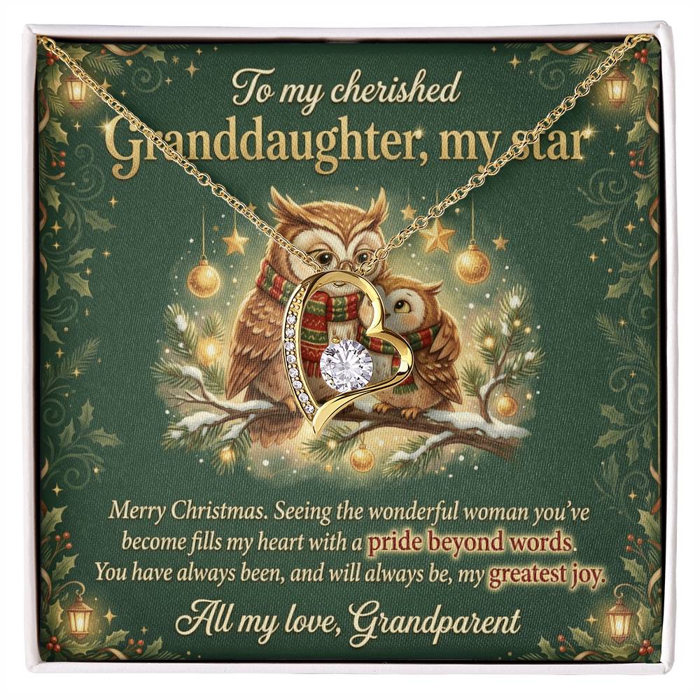 To My Granddaughter Necklace From Grandparent, Merry Christmas Gift, Sentimental Gift for My Star, Greatest Joy - Love Knot Necklace-LKN86139