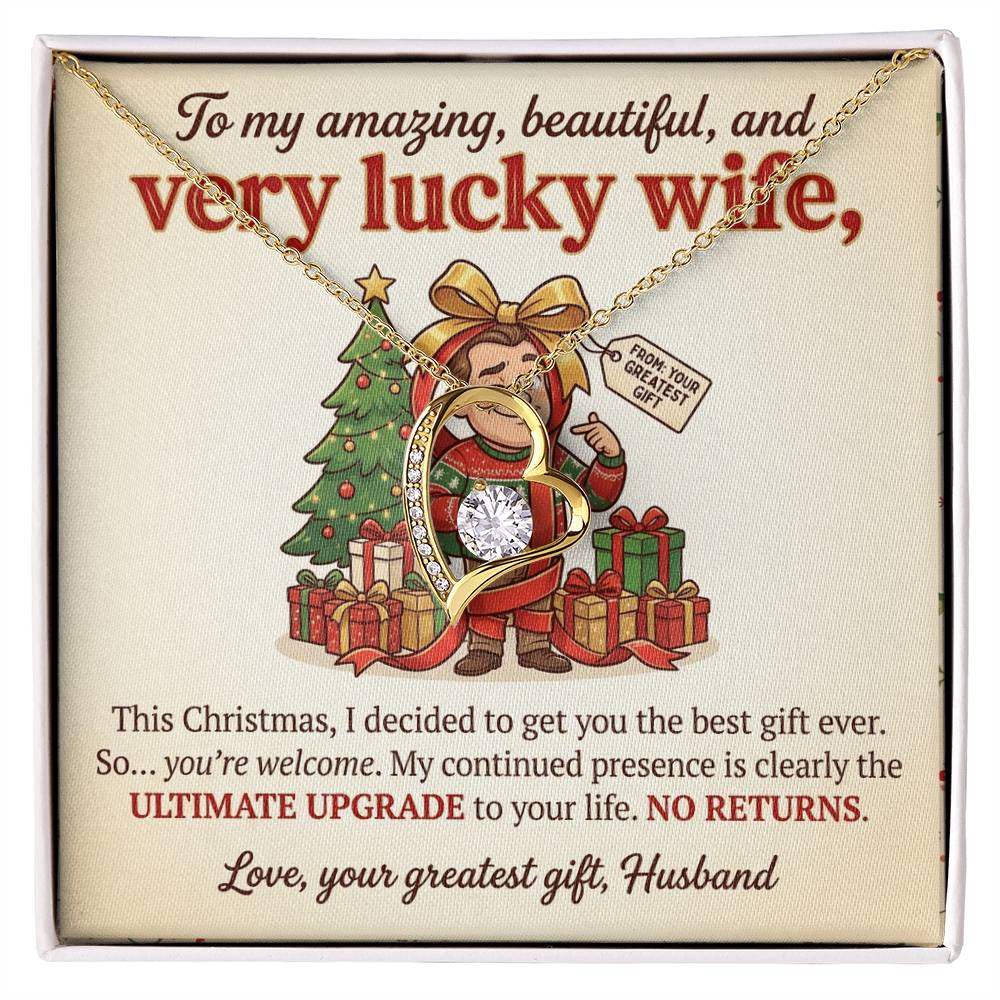To My Wife Necklace From Husband - Funny Christmas Gift For Wife, Humorous Holiday Gift - Love Knot Necklace-LKN57418