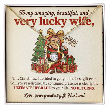 To My Wife Necklace From Husband - Funny Christmas Gift For Wife, Humorous Holiday Gift - Love Knot Necklace-LKN57418