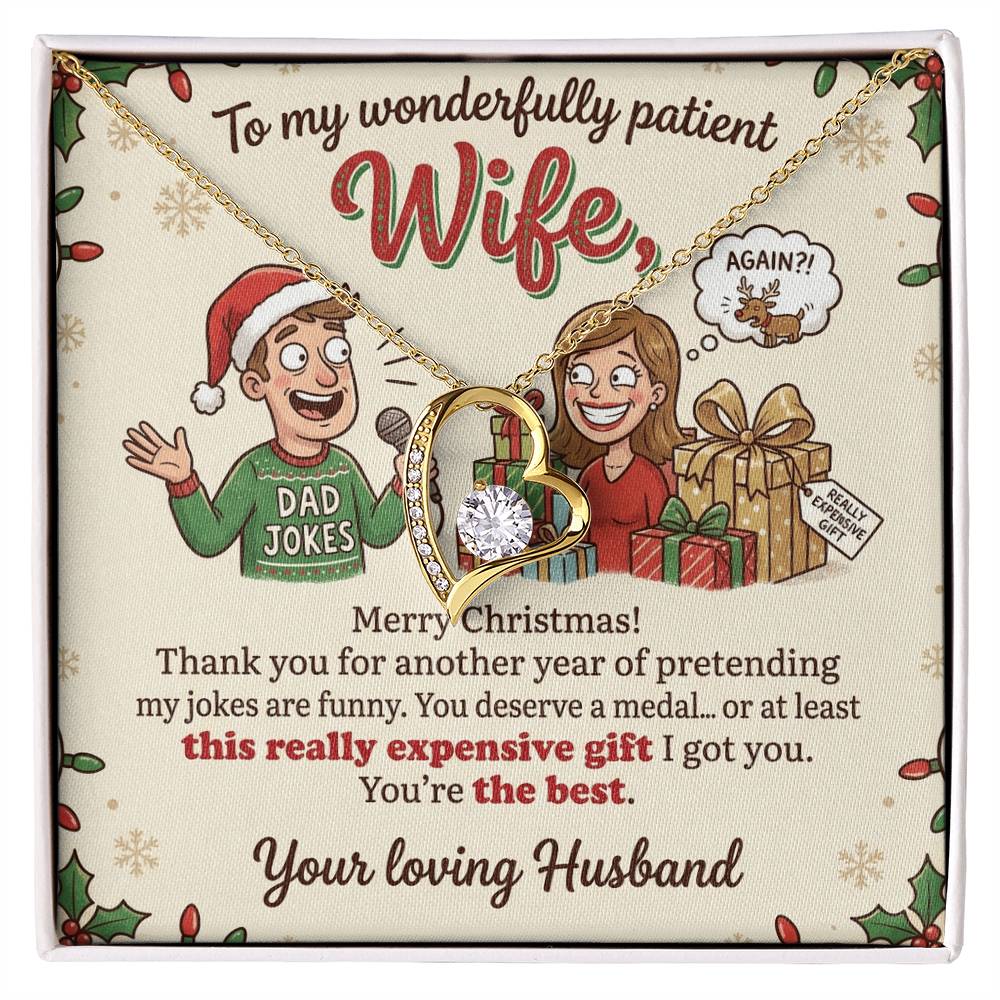 To My Wife Necklace From Husband, Funny Merry Christmas Gift, Sentimental Jewelry For Her, Love Knot Necklace-LKN19414