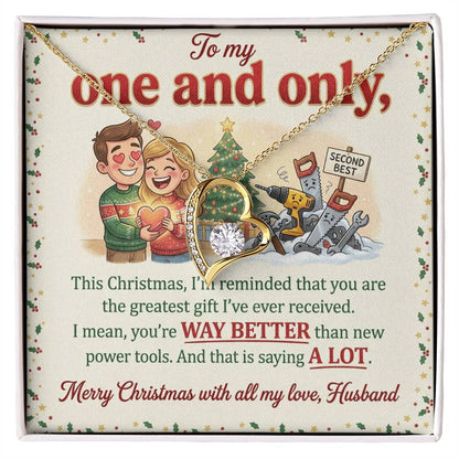 To My Husband Necklace From Wife, Funny Christmas Gift For Him, Anniversary Gift - Love Knot Necklace-LKN27001