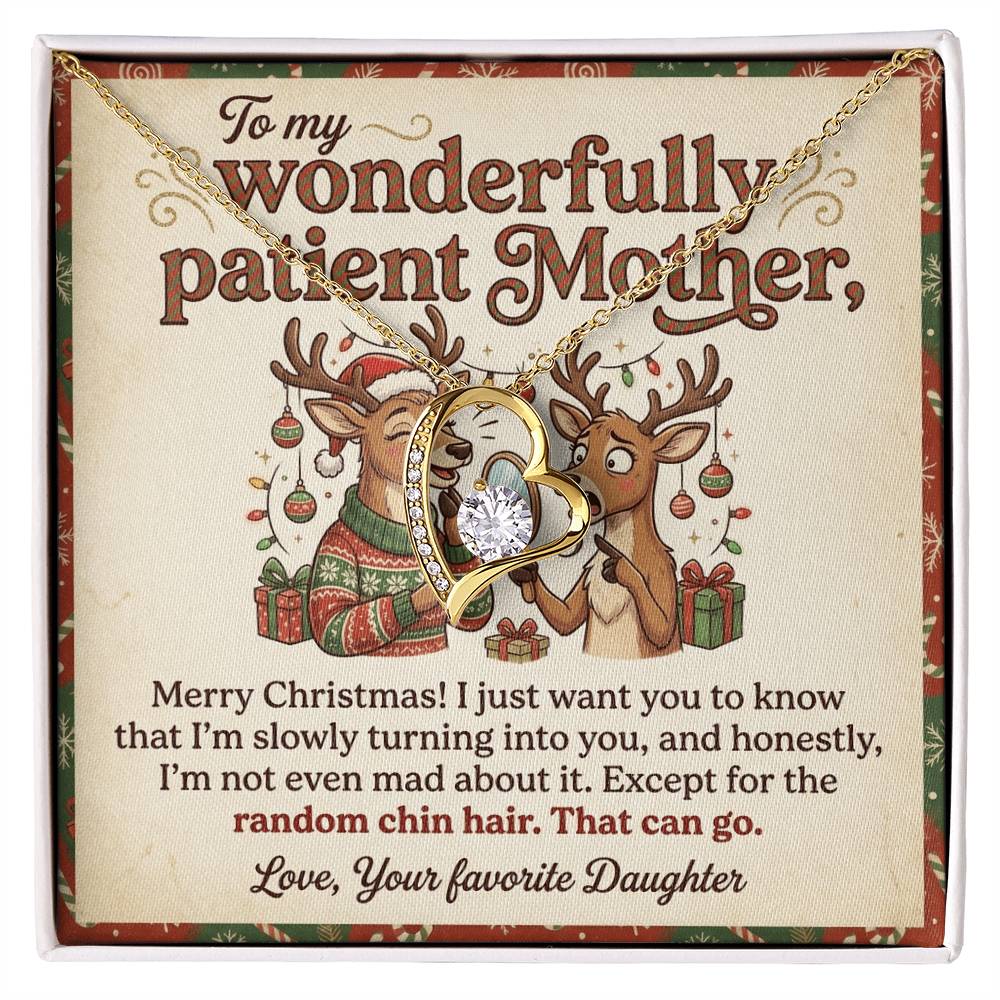 To My Mother Necklace From Daughter, Funny Christmas Gift For Mom, Holiday Gift, Turning Into You Quote, Love Knot Necklace-LKN60637