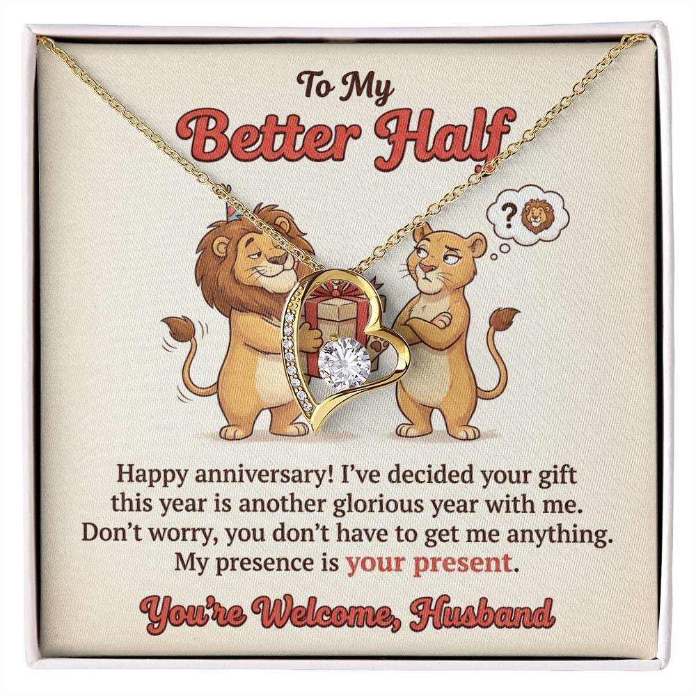 To My Husband Necklace From Wife, Funny Happy Anniversary Gift for My Better Half, Joke Gift for Him - Love Knot Necklace-LKN21228
