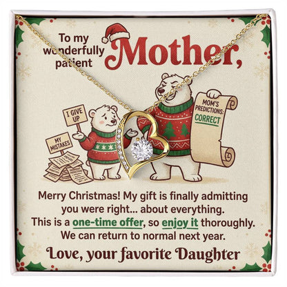 To My Mother Necklace From Daughter, Funny Christmas Gift For Mom, Holiday Present, You Were Right Gift - Love Knot Necklace-LKN96296