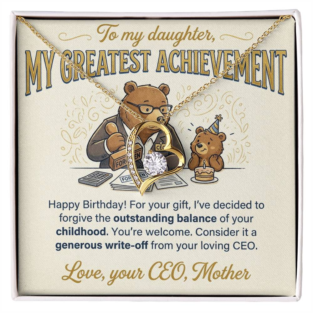 To My Daughter Necklace From Mother, Funny Birthday Gift, My Greatest Achievement, Love Knot Necklace-LKN25596