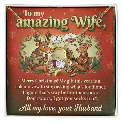 To My Wife Necklace From Husband, Funny Christmas Gift For Her, Romantic Husband To Wife Gift, Love Knot Necklace-LKN49311