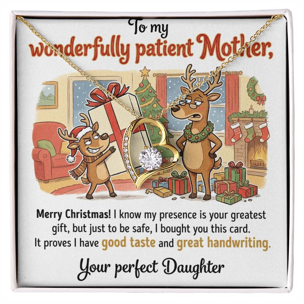 To My Mother Necklace From Daughter, Funny Christmas Gift For Mom, Holiday Present From Daughter, Love Knot Necklace-LKN96499