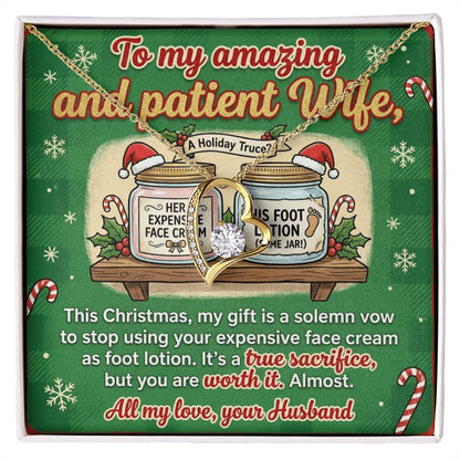 To My Wife Necklace From Husband, Funny Christmas Gift, Holiday Present for Her, Love Knot Necklace-LKN12201