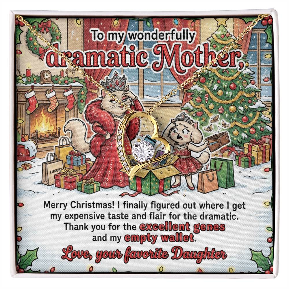 To My Mother Necklace From Daughter, Funny Christmas Gift for Mom, Humorous Holiday Gift, Love Knot Necklace-LKN75094