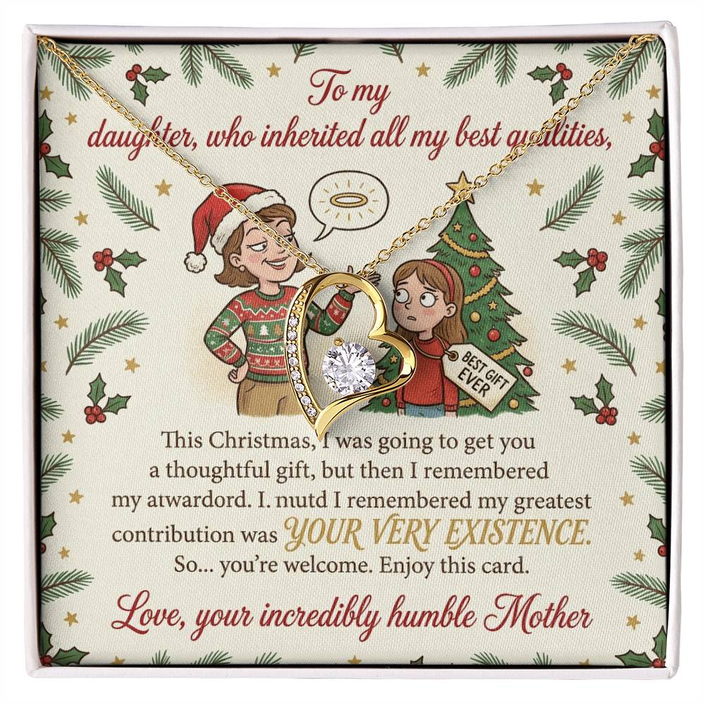 To My Daughter Necklace From Mother, Funny Christmas Gift, Holiday Gift For Daughter, Mother Daughter Gift - Love Knot Necklace-LKN92225