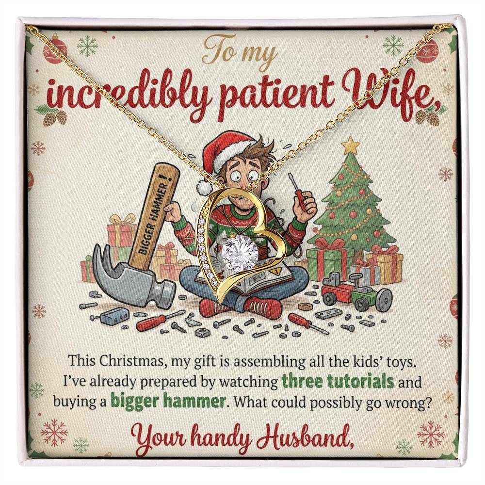 To My Wife Necklace From Husband, Funny Christmas Gift For Wife, Holiday Gift Idea, Love Knot Necklace-LKN13765