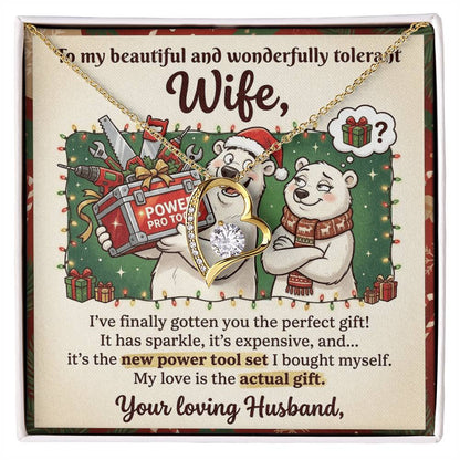 To My Wife Necklace From Husband, Funny Christmas Gift, Humorous Birthday Present for Her, Love Knot Necklace-LKN61772