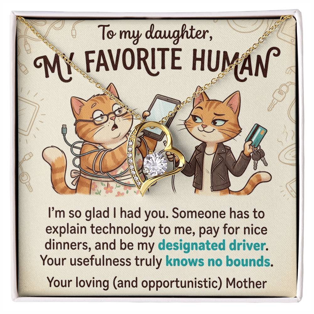 To My Daughter Necklace From Mother, Funny Birthday Gift for Daughter, Christmas Present From Mom, Love Knot Necklace-LKN91201