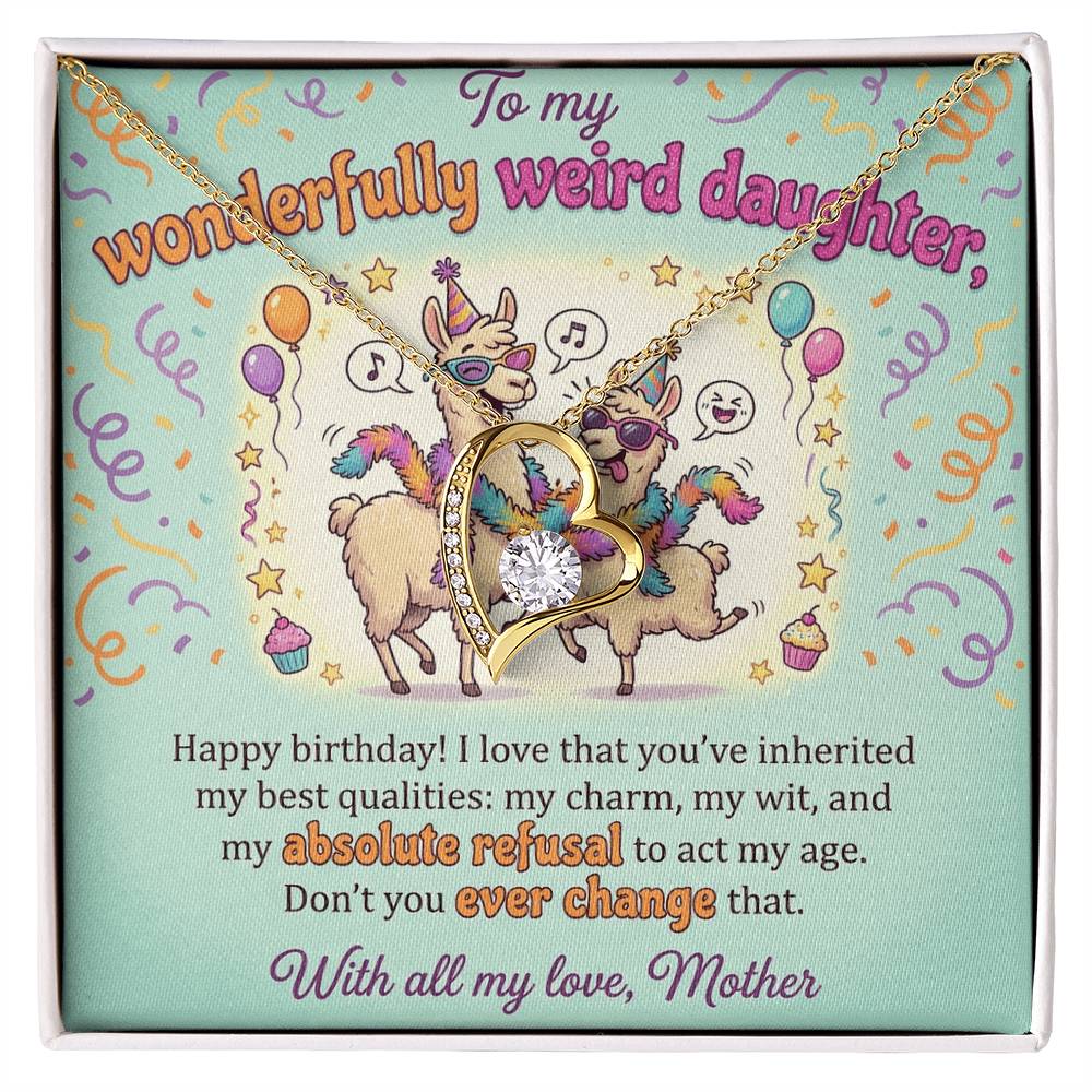 To My Daughter Necklace From Mother, Happy Birthday Gift, Funny Gift for Weird Daughter from Mom - Love Knot Necklace-LKN73327