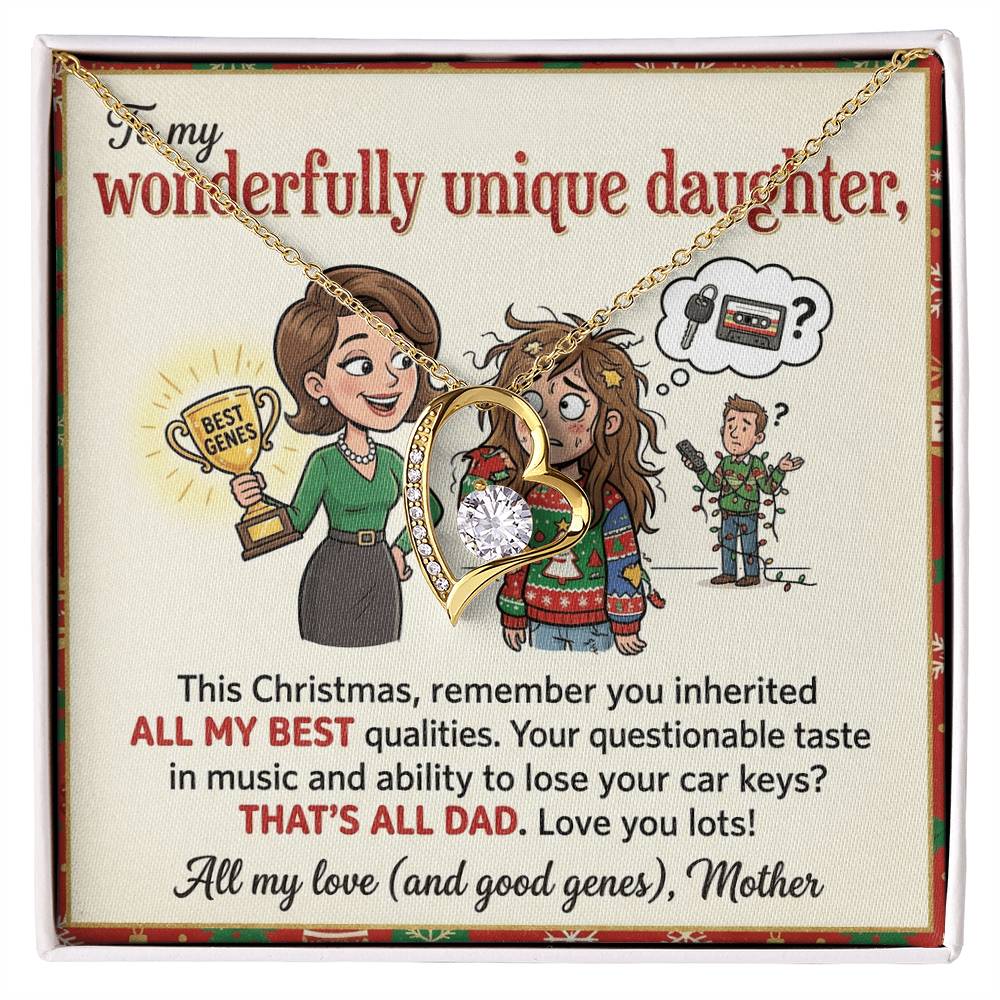 To My Daughter Necklace From Mother, Funny Christmas Gift, Birthday Gift For Daughter, Mother Daughter Gift - Love Knot Necklace-LKN73614