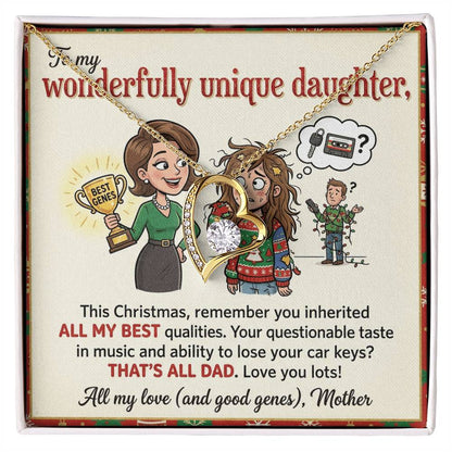 To My Daughter Necklace From Mother, Funny Christmas Gift, Birthday Gift For Daughter, Mother Daughter Gift - Love Knot Necklace-LKN73614